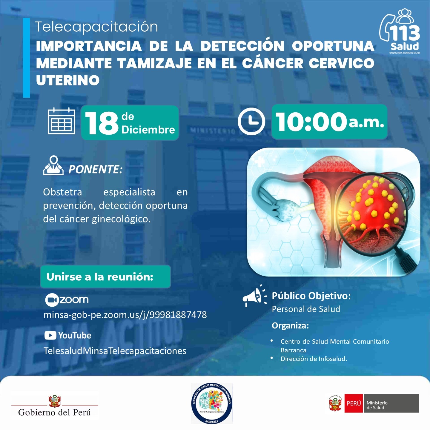 "IMPORTANCIA DE LA DETECCIÓN OPORTUNA MEDIANTE TAMIZAJE EN EL CÁNCER CERVICO UTERINO"